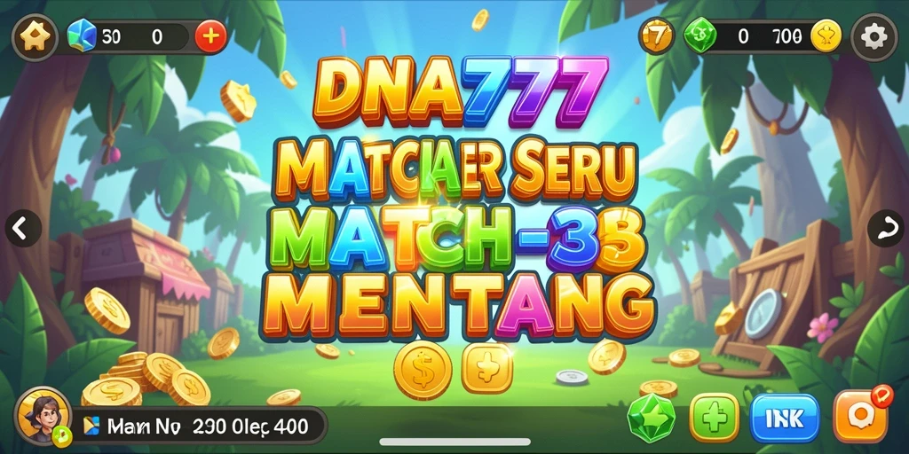 Gameplay seru dari DNA777 yang menampilkan elemen Match-3.