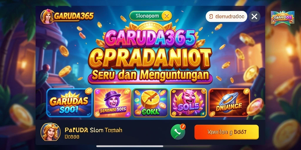 Tangkapan layar gameplay GARUDA365 menampilkan layar kemenangan di mesin slot.