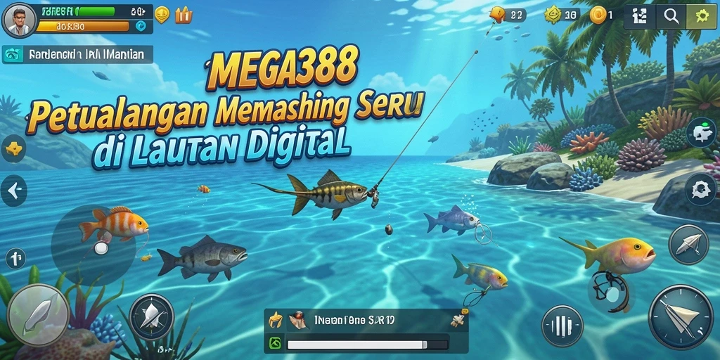 Tampilan gameplay MEGA388 menampilkan aksi memancing yang mendebarkan.