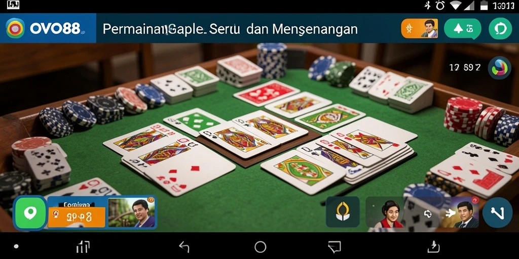 Tampilan gameplay seru OVO88 dalam permainan Gaple.