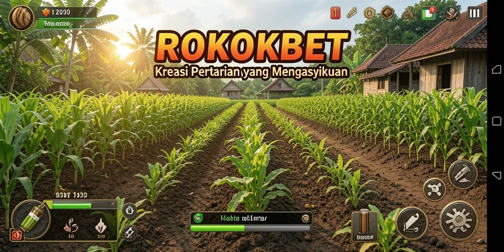 Tampilan menarik dari gameplay ROKOKBET yang menunjukkan aktivitas berkebun.